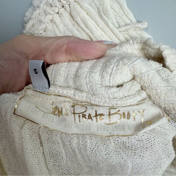 JEN’S PIRATE BOOTY | Off White Off-Shoulder Vesuvius Tie Boho Top Women’s Size S - Picture 8 of 8